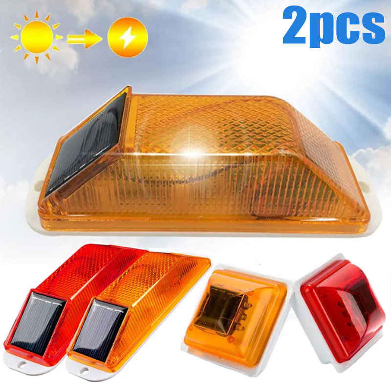 Sos Light Strobe - 2Pcs Solar Strobe Warning Light LED