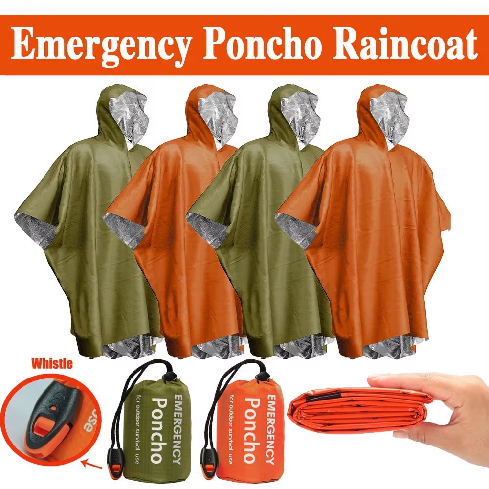 Emergency Poncho Rain - Awaryjne ponczo przeciwdeszczowe, koc termiczny, ponczo